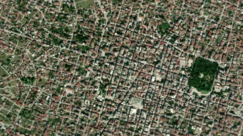 Earth zoom in from outer space to city. Zooming on Karditsa, Greece Stock Footage 204014302