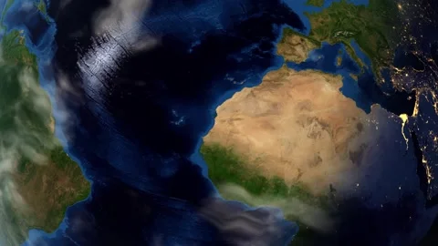 Earth Zoom In to Settat Morocco with Map Pin Animation Stock Footage 346806649