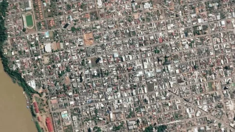 Earth zoom in from space and focus on Porto Velho, Brazil Stock Footage 172011663