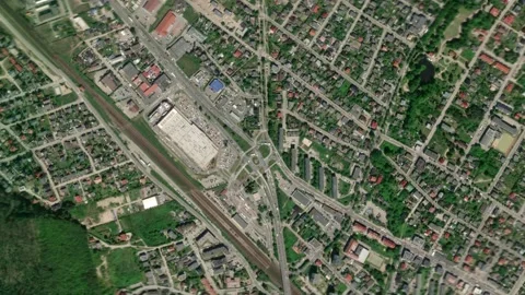 Earth zoom in from space and focus on Rumia, Poland Stock Footage 281112232