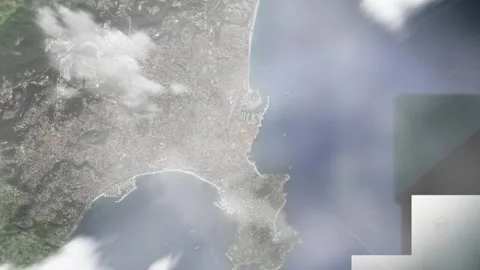 Earth zoom in from space and focus on Antibes, France. 3D style animation. Stock Footage 299967904
