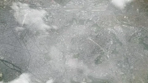 Earth zoom in from space and focus on Bagnolet, France. 3D style animation. Stock Footage 299985508