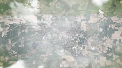 Earth zoom in from space and focus on Batavia, New York, USA. 3D style Stock Footage 299991653