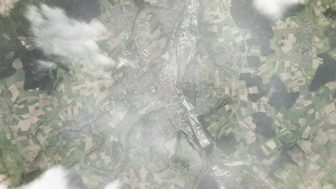 Earth zoom in from space and focus on Biberach an der Riss, Germany. 3D style Stock Footage 300057724