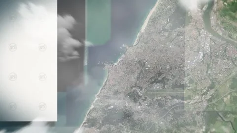 Earth zoom in from space and focus on Biarritz, France. 3D style animation. Stock Footage 300057726