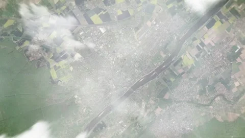 Earth zoom in from space and focus on Blois, France. 3D style animation. Stock Footage 300064183