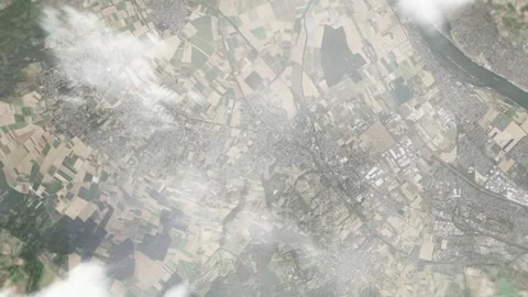 Earth zoom in from space and focus on Bornheim, Germany. 3D style animation. Stock Footage 300067503