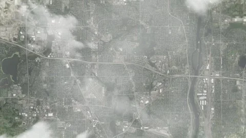 Earth zoom in from space and focus on Brooklyn Center, Minnesota, USA. 3D style Stock Footage 300073033