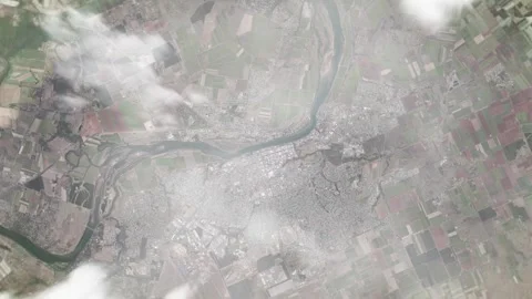 Earth zoom in from space and focus on Bundaberg, Australia. 3D style animation. Stock Footage 300076007