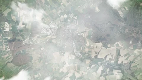Earth zoom in from space and focus on Büren, Germany. 3D style animation. Stock Footage 300076239