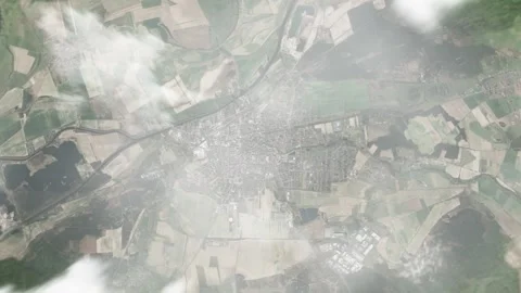 Earth zoom in from space and focus on Burg, Germany. 3D style animation. Stock Footage 300076366