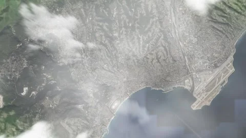 Earth zoom in from space and focus on Cagnes sur Mer, France. 3D style Stock Footage 300080586