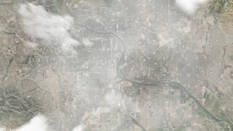 Earth zoom in from space and focus on Carlsbad, New Mexico, USA. 3D style Stock Footage 300085574