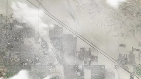 Earth zoom in from space and focus on Cathedral City, California, USA. 3D style Stock Footage 300088134