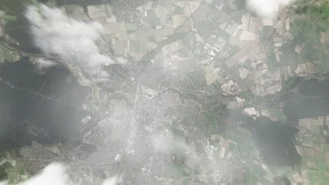 Earth zoom in from space and focus on Celle, Germany. 3D style animation. Stock Footage 300089086