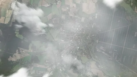 Earth zoom in from space and focus on Forst, Germany. 3D style animation. Stock Footage 300217543