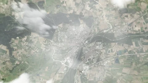Earth zoom in from space and focus on Freising, Germany. 3D style animation. 스톡 동영상 300219876