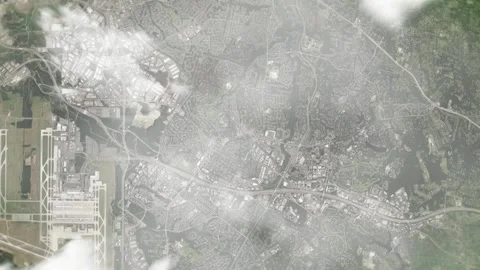 Earth zoom in from space and focus on Herndon, Virginia, USA. 3D style Stock Footage 300264853