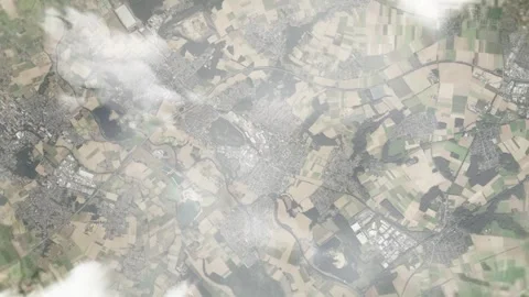 Earth zoom in from space and focus on Hückelhoven, Germany. 3D style animation. 스톡 동영상 300274342