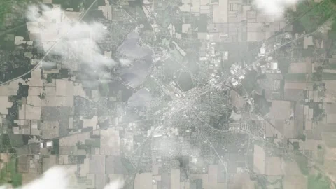 Earth zoom in from space and focus on La Porte, Indiana, USA. 3D style Stock Footage 300310534