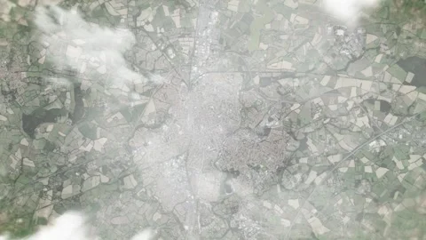 Earth zoom in from space and focus on La Roche sur Yon, France. 3D style Stock Footage 300310806