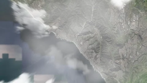 Earth zoom in from space and focus on Laguna Beach, California, USA. 3D style Stock Footage 300313854