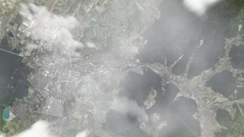 Earth zoom in from space and focus on Lahr, Germany. 3D style animation. Stock Footage 300313867