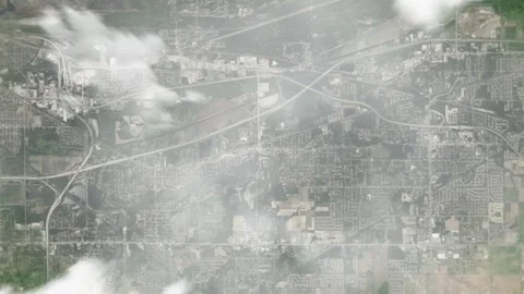 Earth zoom in from space and focus on Lake Station, Indiana, USA. 3D style Stock Footage 300314717