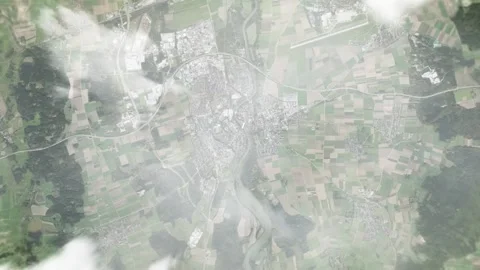 Earth zoom in from space and focus on Landsberg am Lech, Germany. 3D style Stock Footage 300317064