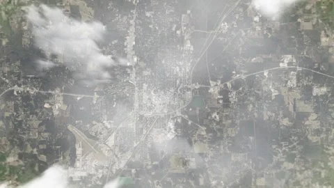 Earth zoom in from space and focus on Laurel, Mississippi, USA. 3D style Stock Footage 300318909
