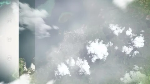 Earth zoom in from space and focus on Lautoka, Fiji. 3D style animation. Stock Footage 300318975