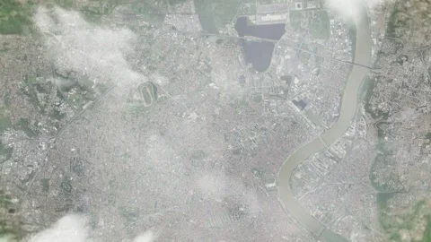 Earth zoom in from space and focus on Le Bousca, France. 3D style animation. Stock Footage 300320101