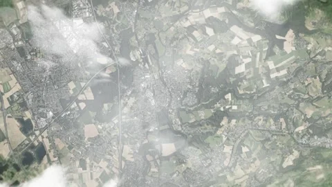 Earth zoom in from space and focus on Leichlingen, Germany. 3D style animation. Stock Footage 300324316