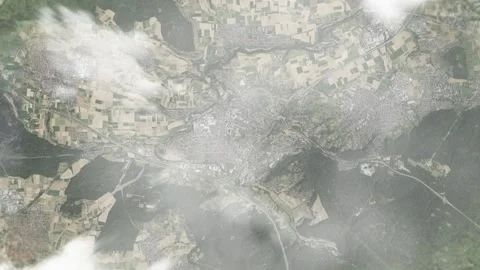 Earth zoom in from space and focus on Leonberg, Germany. 3D style animation. Stock Footage 300327907