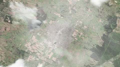 Earth zoom in from space and focus on Levin, New Zealand. 3D style animation. Stock Footage 300329324