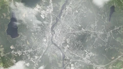 Earth zoom in from space and focus on Lewiston, Maine, USA. 3D style animation. Stock Footage 300330313