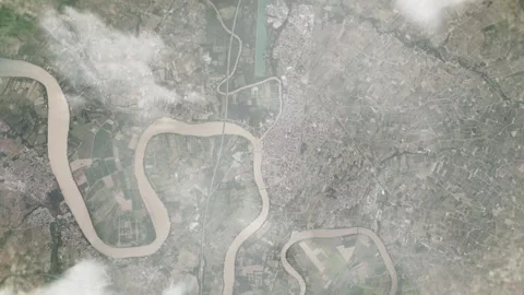 Earth zoom in from space and focus on Libourne, France. 3D style animation. Stock Footage 300331925
