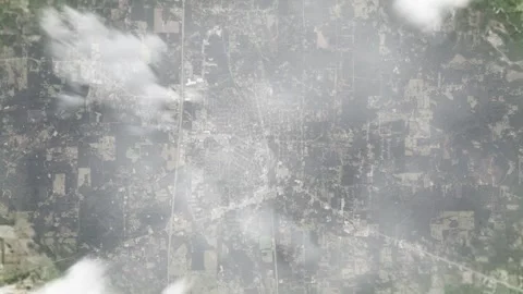 Earth zoom in from space and focus on McComb, Mississippi, USA. 3D style Stock Footage 300408371
