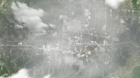 Earth zoom in from space and focus on Siloam Springs, Arkansas, USA. 3D style Stock Footage 300585374