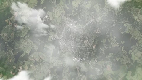 Earth zoom in from space and focus on Warrenton, USA. 3D style animation. Stock Footage 300655136