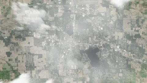 Earth zoom in from space and focus on Warsaw, Indiana, USA. 3D style animation. Stock Footage 300655164