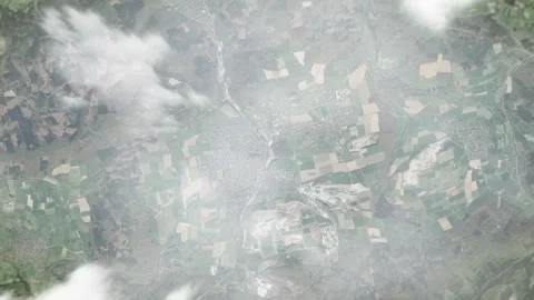 Earth zoom in from space and focus on Warstein, Germany. 3D style animation. Stock Footage 300655601