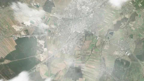 Earth zoom in from space and focus on Wiener Neustadt, Austria. 3D style Stock Footage 300732017