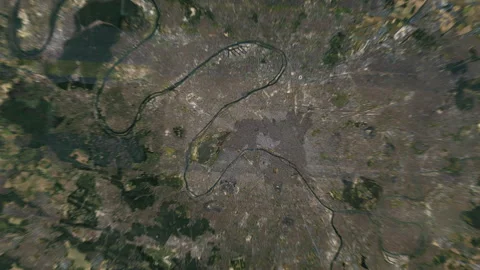 Earth Zoom from Space into Clouds over Paris, France – Cinematic 4K ProRes 422 H Stockbeeldmateriaal 333896858