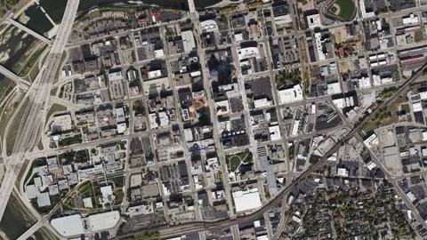 Earth zoom in from space to Dayton, Ohio, USA Stock Footage 282678341