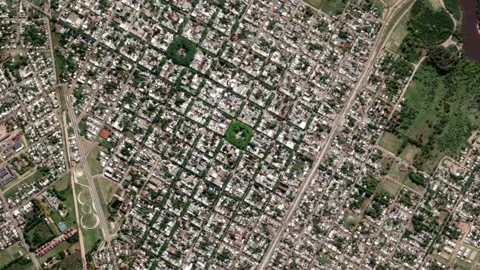 Earth zoom in from space to Durazno, Uruguay in Plaza Independencia Stock Footage 245315053