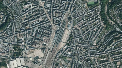 Earth zoom in from space to Luxembourg in Train station Stock Footage 252332453