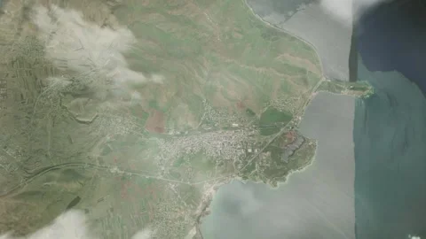 Earth Zoom. From Space to Sevan, Armenia and Back Video stock 257952888