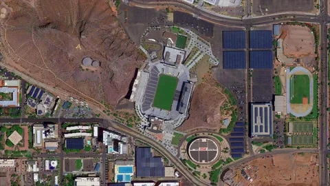 Earth Zoom from Sun Devil Stadium - Tempe - Arizona - USA Stock Footage 133156403