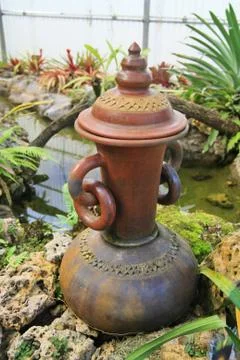 Earthenware in garden Stock Photos